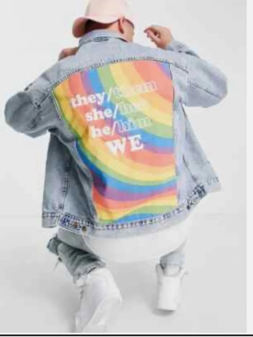 NWT Levi's Light Blue Denim Trucker Jacket LGBTQ liberation jacket size M